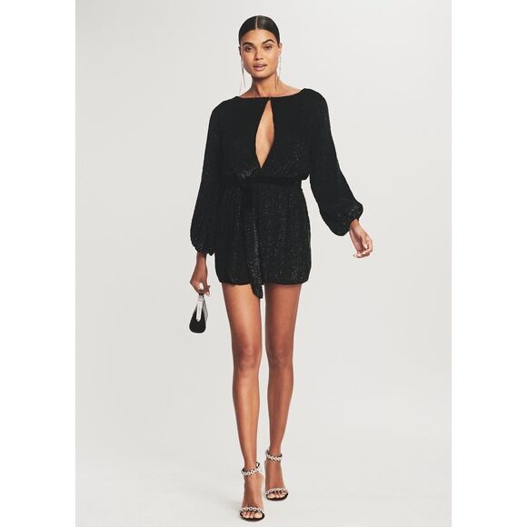 NWT Retrofete Womens Grace Sequin Mini Dress Black Size XS - Picture 4 of 13